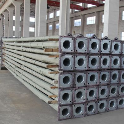 12m Solar Steel Lighting Pole Q255 Galvanized Steel Pole For Street Light