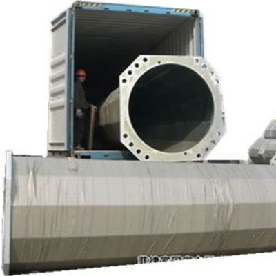 10KV Single Loop Polygonal Galvanized Round Post Suspension Steel Tower Poles