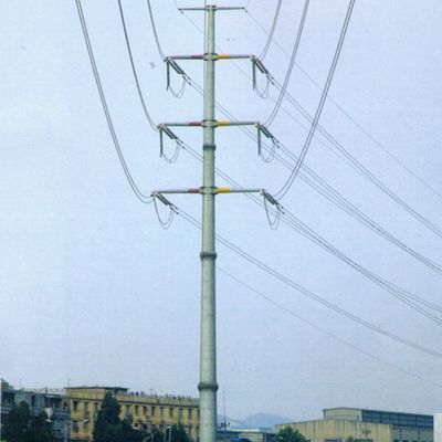 220KV Single Loop Polygonal Pole Electric Angle Turn Steel Poles 345Mpa