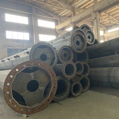 Galvanized 15M Wind Power Pole Tower Wind Turbines Steel Transmission Pole