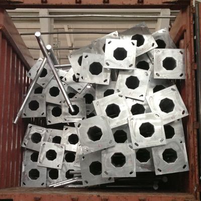 25FT 8M Steel Lighting Pole Powder Coating Stainless Steel Lamp Post