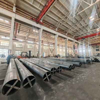 50FT Electric Transmission Tower For Overhead Power Line Dodecagonal Tubular Steel Tower