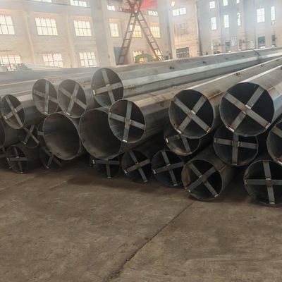 50FT Electric Transmission Tower For Overhead Power Line Dodecagonal Tubular Steel Tower