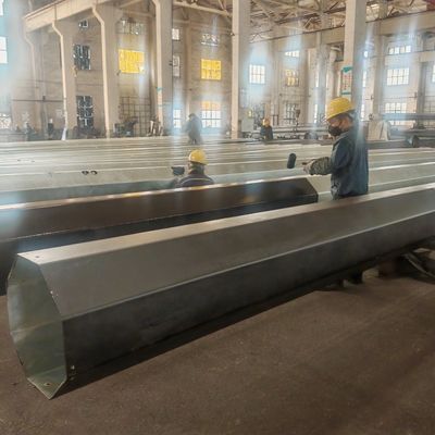 75FT 1200KGF محمولة الطاقة الهوائية الخط القطب الصلب الغلفاني ثمانية الأطراف