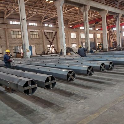 75FT 1200KGF محمولة الطاقة الهوائية الخط القطب الصلب الغلفاني ثمانية الأطراف