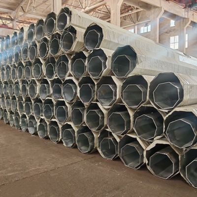 75FT 1200KGF محمولة الطاقة الهوائية الخط القطب الصلب الغلفاني ثمانية الأطراف