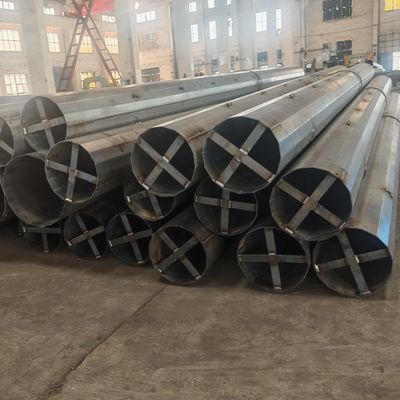 16 Sided Polygonal Transmission Steel Pole Hot Dip galvanised steel posts ASTM A572