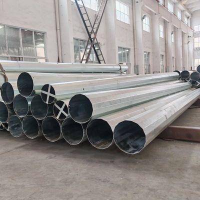 16 Sided Polygonal Transmission Steel Pole Hot Dip galvanised steel posts ASTM A572
