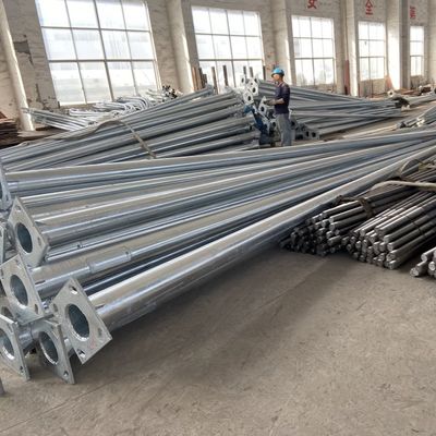 30FT 235Mpa Yuvarlak Tapered Pol Hot Dip Galvanize Güneş Çelik lamba direkleri
