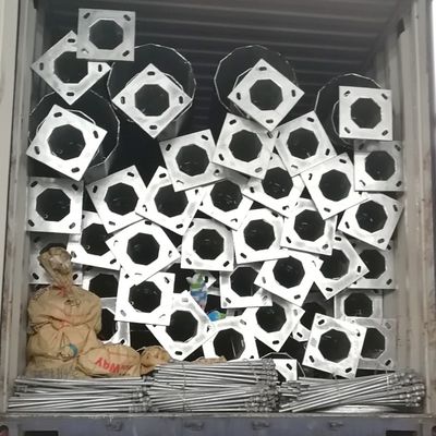 8M 10M Octagonal Galvanized Steel Street Light Pole Metal Pole Lamp 2.75mm