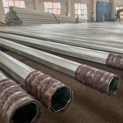 10670mm Street Lighting Pole Low Voltage Bitumen Painted Wrapped Metal Utility Poles