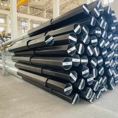 30FT Q355B Communication Pole Octagonal Distribution Utility Pole Equipment 3.0mm