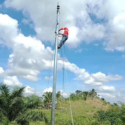 35FT Q355B 500KGF قطب فولاذي توزيع غزل حار غزل أنبوب معدني غلياني
