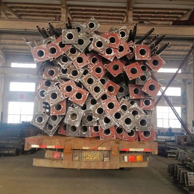 10M Q255B Separated Arm Round Hot Dip Galvanized Steel Lighting Pole