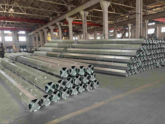 85FT Polygon 69kv Electric Steel Pole For Transmission Line