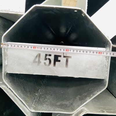 45FT 13.716M Slip Overlap Type 345Mpa 4.0mm 1000KGF Galvanised Steel Distribution Pole