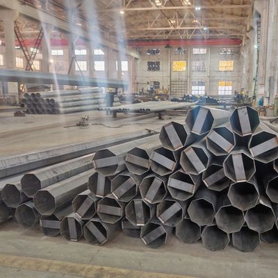 25FT 355Mpa Galvanised Octagonal Pole For 15KV Distribution Power Line