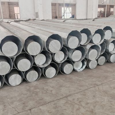 2000KGF 355Mpa 60FT 12 Sides Galvanized Power Transmission Steel Pole for Cable Installation