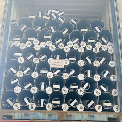 Hongxin 40FT Hot dip Galvanized Octagonal Electric Steel Poles Stuffed with 25FT Metal Pole