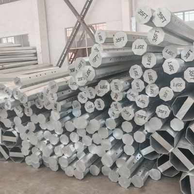 Hongxin 35FT Steel Pole Galvanized Distribution Pole Octagonal Metal Utility Pole