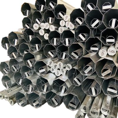 Hongxin 40FT Hot dip Galvanized Octagonal Electric Steel Poles Stuffed with 25FT Metal Pole