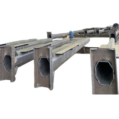 Hongxin Overhead Line Galvanized Suspension Steel Pole Q460 Transmission Pole With Crossarms