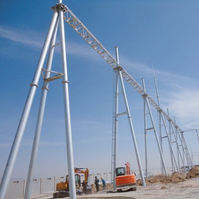 500KV Galvanized Steel Tubular Tower Pole For Substation Transmission Line