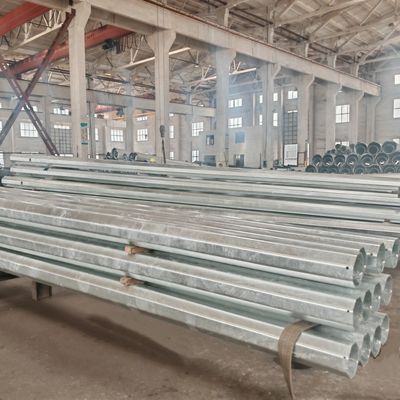 Hongxin 10M Octagonal Galvanized Steel Lighting Pole with Curved Single Arm