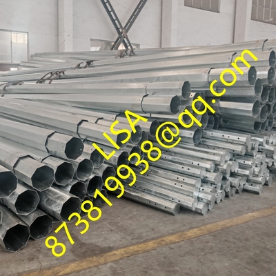 Hongxin 13.8kv 25FT 30FT 35FT 40FT 45FT 50FT Galvanized Octagonal Distribution Steel Poles