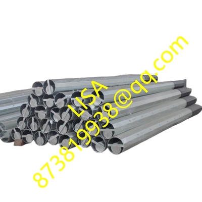 69KV 60FT Dodecagonal HDG Galvanized Direct Buried Transmission Steel Pole with Bitumen Anti-Corrosion Painting