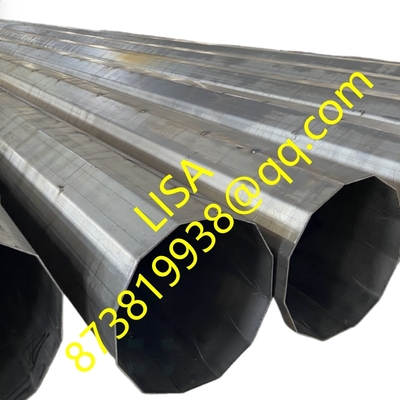 105FT Galvanized Transmission Steel Pole 450MPa Polygonal Buried Steel Pole
