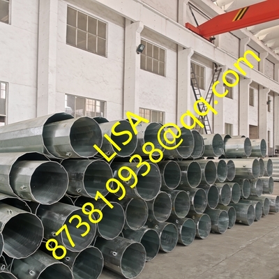 Стальной столб Hongxin Direct Embedded Tapered Tubular 450MPa, оцинкованный, 85 футов, с 2 сегментами