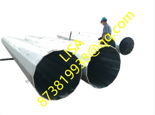 Hongxin Hot Dip Galvanized Direct Embedded Polygonal Tapered 100FT Steel Transmission Pole