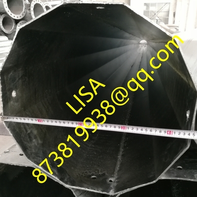 75FT 69KV Class 3 Transmission Buried Steel Pole Dodecagonal Steel Power Pole