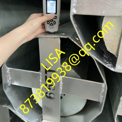Galvanized 65FT Class 3 Transmission Steel Pole 355MPa Buried Dodecagonal 2 Segments Steel Pole