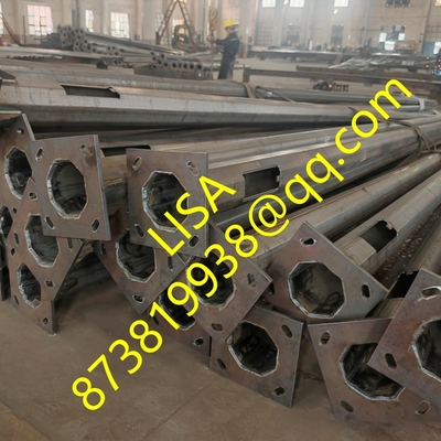 8M Q235 Octagonal Street Lighting Pole with Hot Dip Galvanized Single/Double Arm