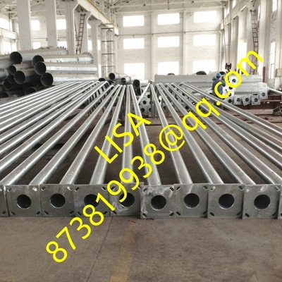 9M Single Arm Curved End Q235 Hot dip Galvanized 3mm Thick Steel Lighting Poles
