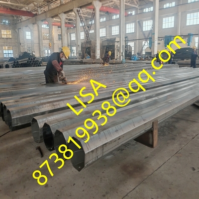 6M-12M Hot Dip Galvanized Octagonal Steel Lighting Pole with Cloth Wrap