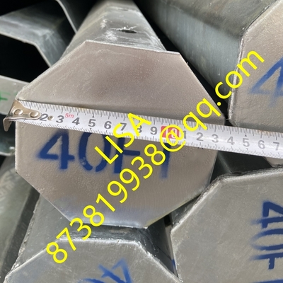 15KV 40FT Galvanized Steel Pole Octagonal Direct Buried 500KGF Metal Utility Pole