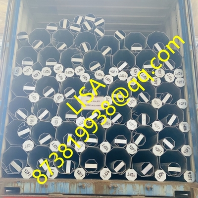 15KV 40FT Galvanized Steel Pole Octagonal Direct Buried 500KGF Metal Utility Pole