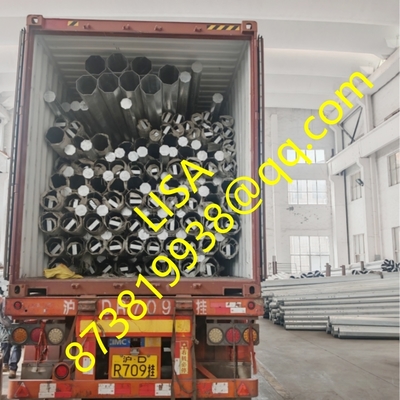 Direct Buried Galvanized Octagonal Philippines Nea Standard Steel Pole Metal Utility Pole with Welded Top Cap