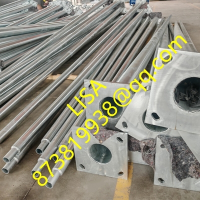 Q235 8M Hot-dip Galvanized Solar Panel Round Tapered Street Lighting Steel Poles with Wrapping