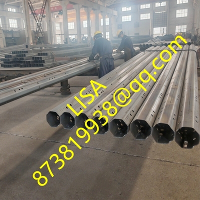 S355JR 30FT Distribution Steel Pole Hot Dip Galvanized Octagonal Direct Buried Steel Poles