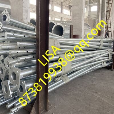 30FT Q235B Hot-dip Galvanized Solar Lighting Steel Pole with 1.5M Single Arm