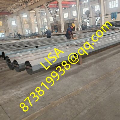 9M Q235B Ζεστό γαλβανισμένο οκτάγωνο κωνικό ατσάλι φωτιστικό στύλο με μονό καμπυλωτό βραχίονα