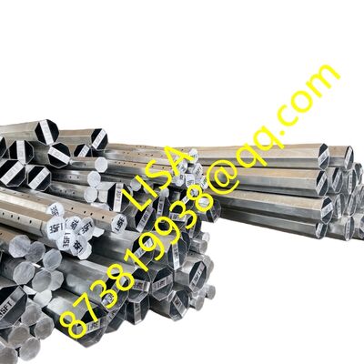 35FT 500KG Min Break Load Hot-dip Galvanized Octagonal Steel Distribution Utility Pole 35FT 500KG Min Break Load حرارة غلفية ثمانية الأطراف من الصلب