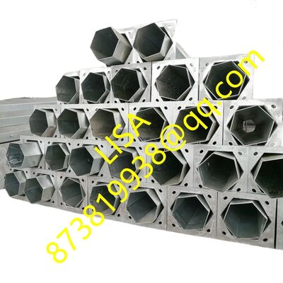 12M Height Octagonal Hot Dip Galvanized Electric Steel Pole for Power Distribution