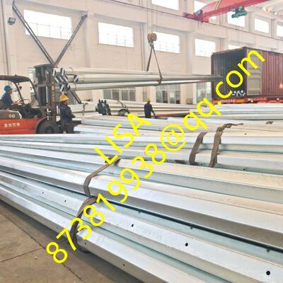 30ft θερμό βύθιση γαλβανισμένο σιδηρουργικό στύλο διανομής με 500KGF σχεδιαστικό φορτίο για τις Φιλιππίνες