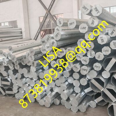 35FT 500KGF Hot Dip Galvanized Q355 Electric Steel Pole for Power Distribution