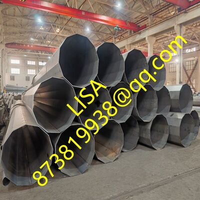 70FT Dodecagonal Hot Dip Galvanized Steel Transmission Pole for Power Transmission Lines